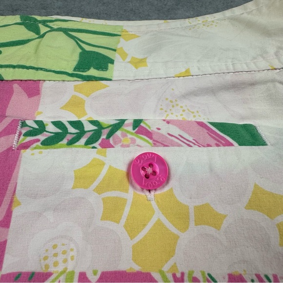 Vintage Lilly Pulitzer Skort Womens SZ 6 Scallop Hem Pink Green Patchwork Floral - Picture 8 of 16